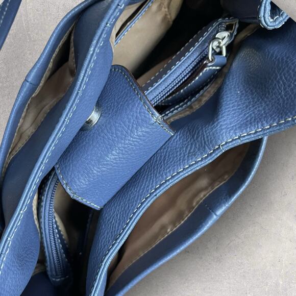 Mia Battina Retro Blue Leather Hand Bag - Picture 10 of 14